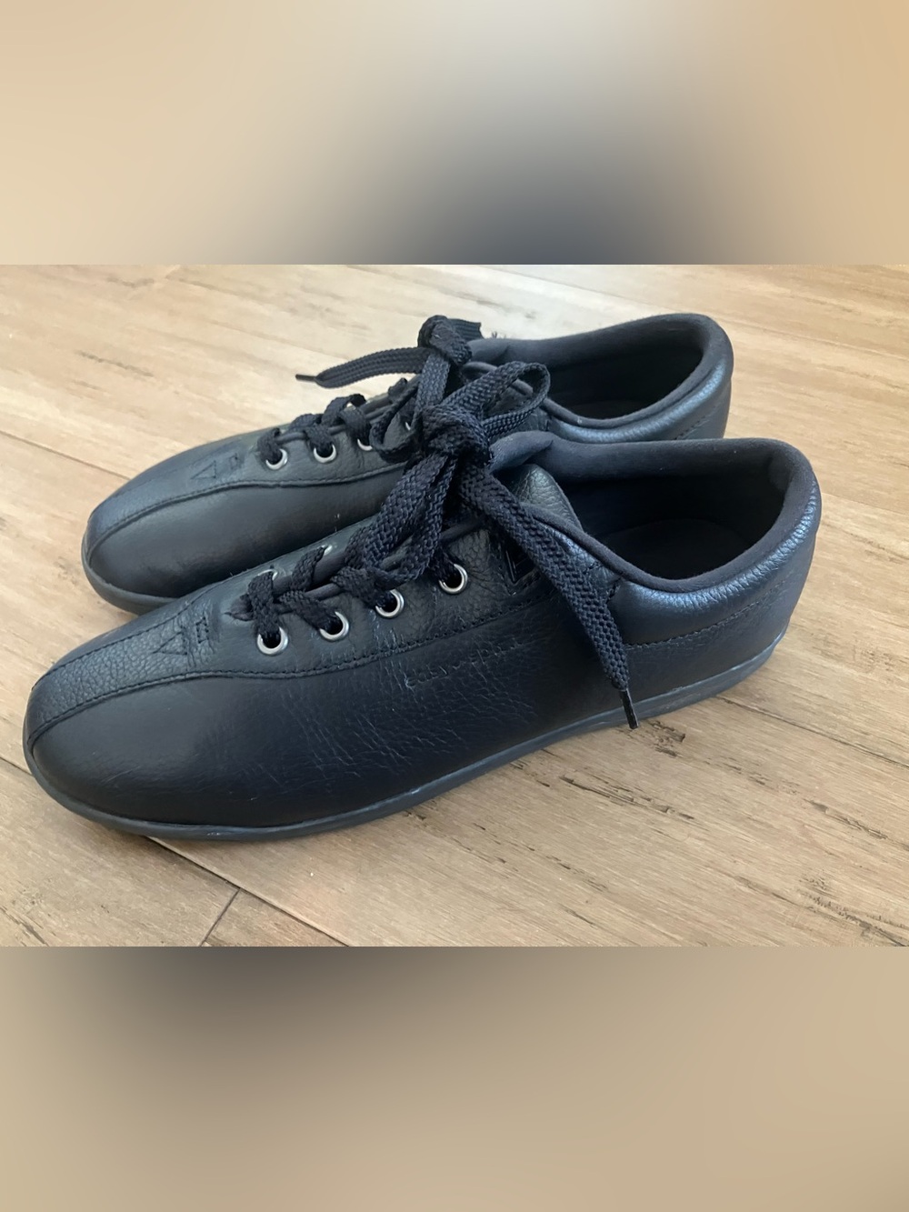 Easy Spirt leather lace up women’s black loafers blue size 8 new $85